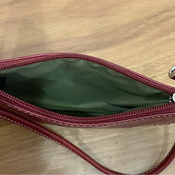 Coach Red Wine Leather Wristlet Small - Picture 9 of 10